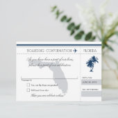 UAWG Boarding nach Florida Blau und Grau RSVP Karte (Stehend Vorderseite)