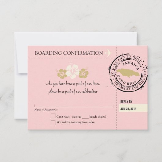 UAWG-Boarding nach Jamaika RSVP Karte (Vorderseite)