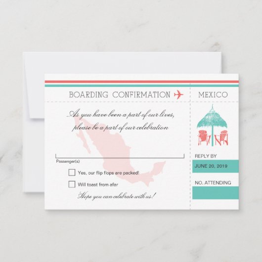 UAWG Boarding nach Mexiko RSVP Karte (Vorderseite)