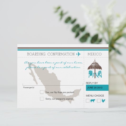 UAWG Boarding nach Mexiko RSVP Karte (Stehend Vorderseite)