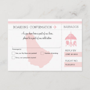 UAWG Boarding Pass auf BARBADOS RSVP Karte