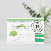 UAWG-Boarding-Pass auf die Fidschi-Inseln Einladung (Stehend Vorderseite)