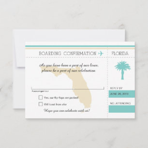 UAWG Boarding Pass auf Florida Ozean RSVP Karte