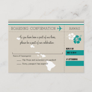 UAWG Boarding Pass auf HAWAII RSVP Karte