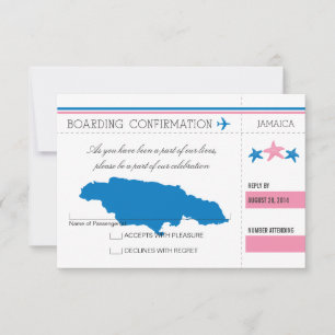 UAWG Boarding Pass auf JAMAICA RSVP Karte