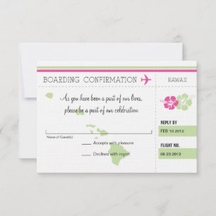 UAWG Boarding Pass bis Hawaii RSVP Karte