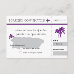UAWG Boarding Pass bis Puerto Rico RSVP Karte