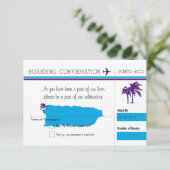 UAWG Boarding Pass bis Puerto Rico RSVP Karte (Stehend Vorderseite)