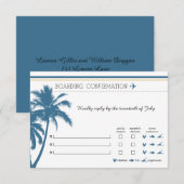 UAWG Boarding Pass - Florida Blue & Creme Einladung (Vorne/Hinten)