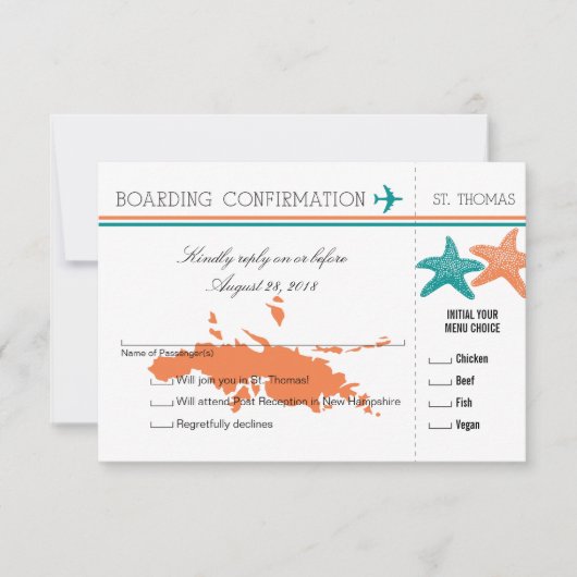 UAWG Boarding Pass - St. Thomas RSVP Karte (Vorderseite)