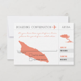 UAWG Boarding Pass to Aruba RSVP Karte