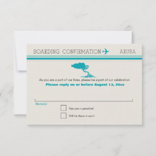 UAWG Boarding Pass to Aruba RSVP Karte
