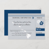 UAWG Boarding Pass to HAWAII Grau und Blau RSVP Karte (Vorne/Hinten)
