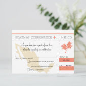 UAWG Boarding Pass TO MEXICO Einladung (Stehend Vorderseite)