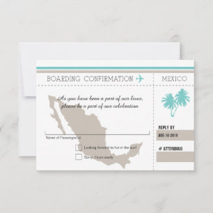 UAWG Boarding Pass TO MEXICO RSVP Karte