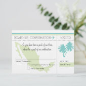 UAWG Boarding Pass TO MEXICO RSVP Karte (Stehend Vorderseite)