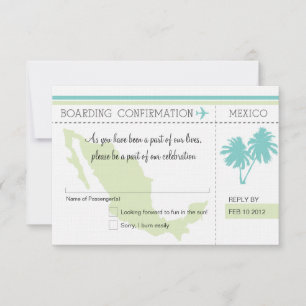 UAWG Boarding Pass TO MEXICO RSVP Karte