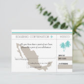 UAWG Boarding Pass TO MEXICO RSVP Karte (Stehend Vorderseite)