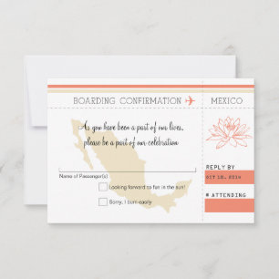 UAWG Boarding Pass TO MEXICO RSVP Karte