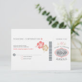 UAWG Boarding Pass Wedding RSVP Karte (Stehend Vorderseite)
