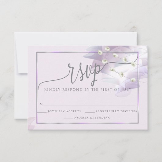 UAWG | BOHO Lilac Ombré Ruffles RSVP Karte (Vorderseite)