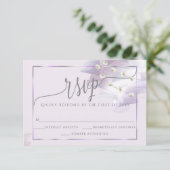 UAWG | BOHO Lilac Ombré Ruffles RSVP Karte (Stehend Vorderseite)