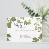 UAWG BOHO Verlasst Foliage Rustikales Elegantes Le RSVP Karte (Stehend Vorderseite)