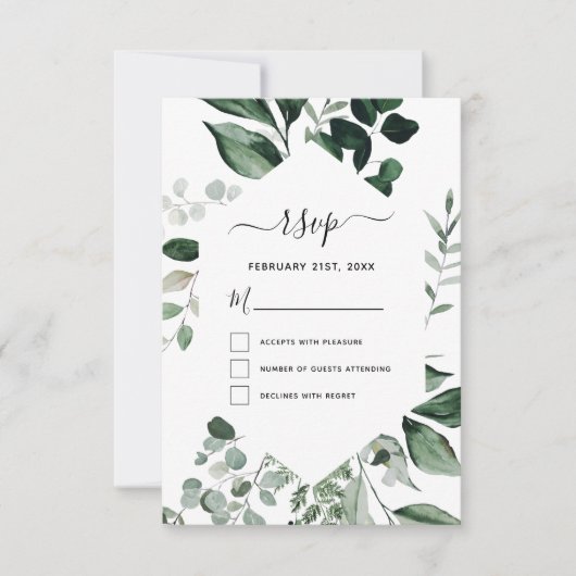 UAWG Botanische Hochzeit im Grünen Foliage Einladung (Vorderseite)