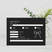 UAwg Bow für den QR-Code in Schwarzweiß Einladung (Stehend Vorderseite)