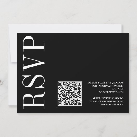 UAwg Bow für den QR-Code in Schwarzweiß Einladung (Rückseite)