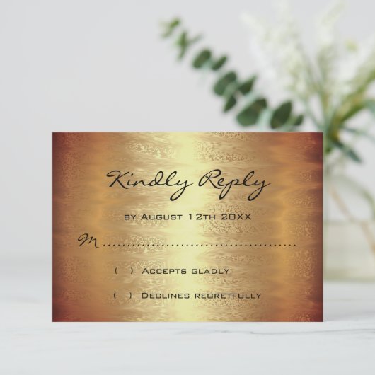 UAWG Brautparty Golden Foil Einfach modern RSVP Karte (Stehend Vorderseite)