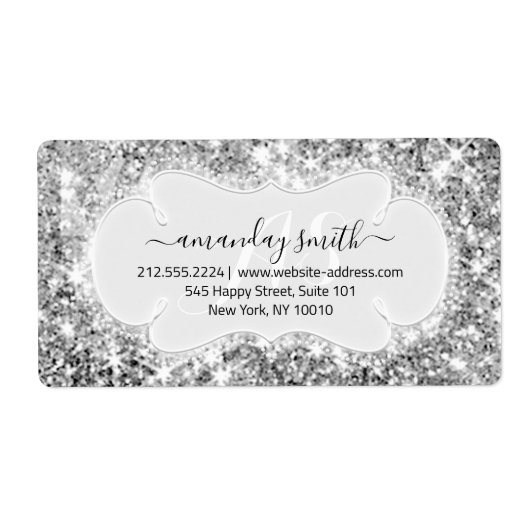 UAWG Bridal Monogram Wedding Glitzer Silver Gray (Vorne)