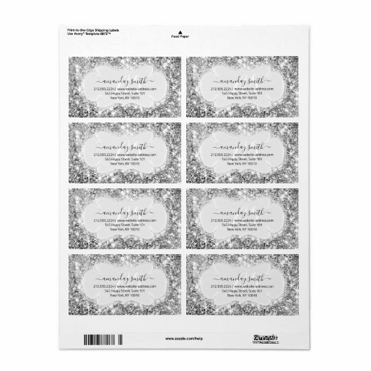 UAWG Bridal Monogram Wedding Glitzer Silver Gray (Vorne)