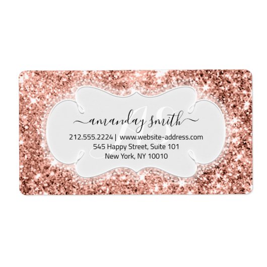 UAWG Bridal Sweet Monogram Wedding Glitzer Rose (Vorne)