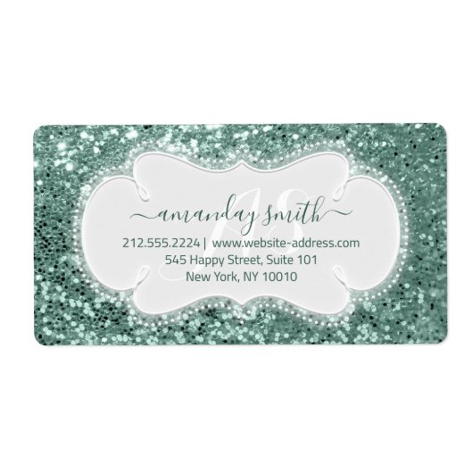 UAWG Bridal Sweet Monogram Wedding Mint Glitzer (Vorne)
