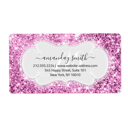 UAWG Bridal Sweet Monogram Wedding Pink Glitzer (Vorne)