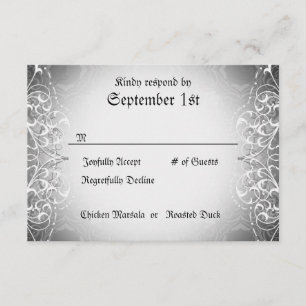 UAWG Bride & Groom Skeleton Dinner Cards geblüht RSVP Karte