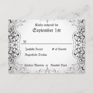UAWG Bride & Groom Skeleton Dinner Cards geblüht RSVP Karte
