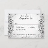 UAWG Bride & Groom Skeleton Dinner Cards geblüht RSVP Karte (Vorderseite)