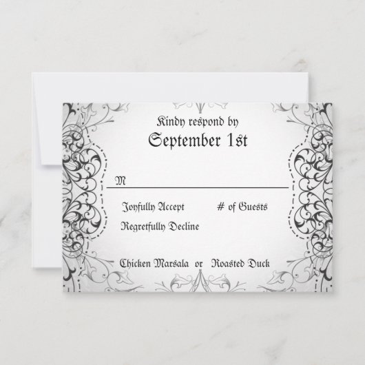 UAWG Bride & Groom Skeleton Dinner Cards geblüht RSVP Karte (Vorderseite)