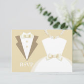UAWG Bride & Groom Wedding Card mit Food Option RSVP Karte (Stehend Vorderseite)
