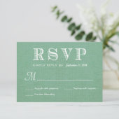 UAWG Burlap Mint Green Rustic Wedding Antwort (Stehend Vorderseite)