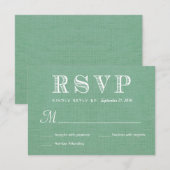 UAWG Burlap Mint Green Rustic Wedding Antwort (Vorne/Hinten)