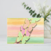 UAWG Butterfly Pink Green Peach Einladung (Stehend Vorderseite)