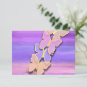 UAWG Butterfly Rosa Lila Farbe Einladung (Stehend Vorderseite)
