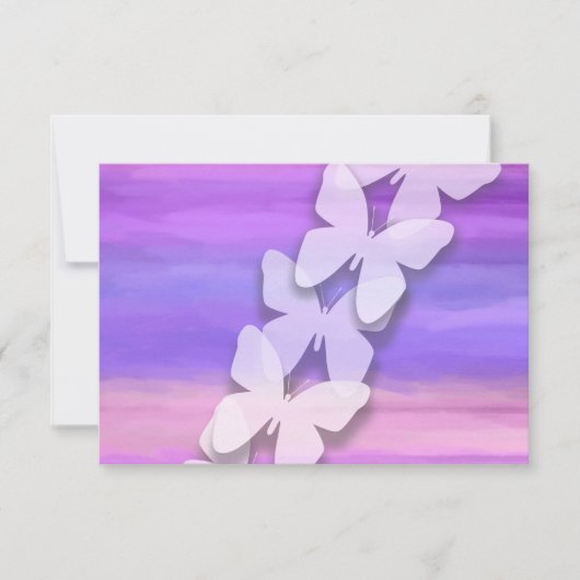 UAWG Butterfly Rosa Lila Farbe Einladung (Vorderseite)