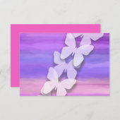 UAWG Butterfly Rosa Lila Farbe Einladung (Vorne/Hinten)