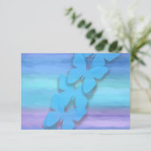 UAWG Butterfly Türkis Lila Wasserfarbe Einladung (Stehend Vorderseite)