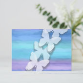 UAWG Butterfly Türkis Lila Wasserfarbe Einladung (Stehend Vorderseite)
