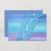 UAWG Butterfly Türkis Lila Wasserfarbe Einladung (Vorne/Hinten)